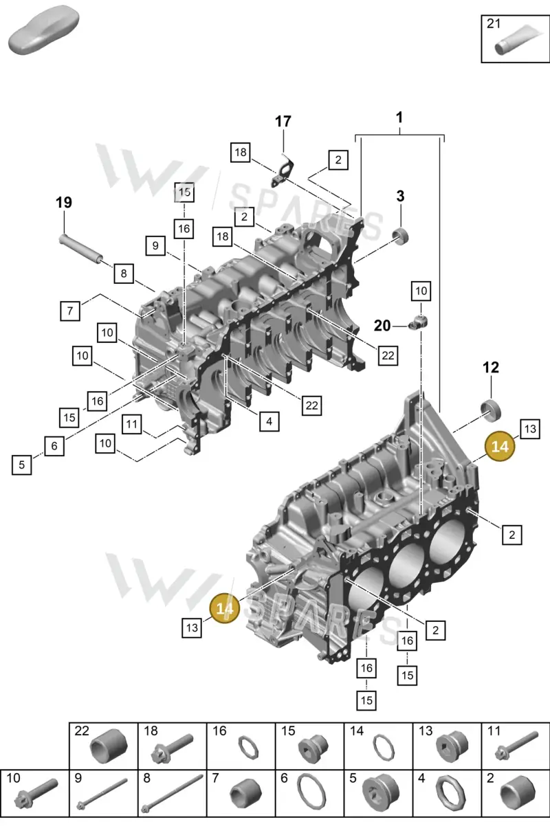 PAF108404 — Porsche Boxster Spyder (2019-2020) diagram p54101100, position 14