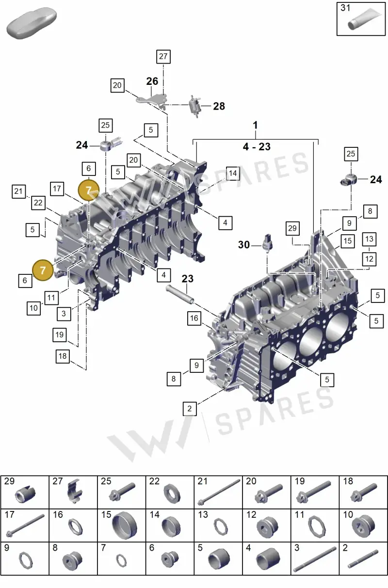 PAF108405 — Porsche 911 (2021-2022) diagram p59101100, position 7