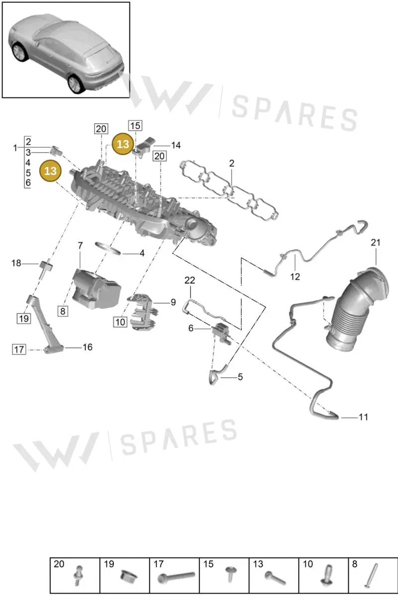 PAF108659 — Porsche Macan (2018-2022) diagram p52000022, position 13