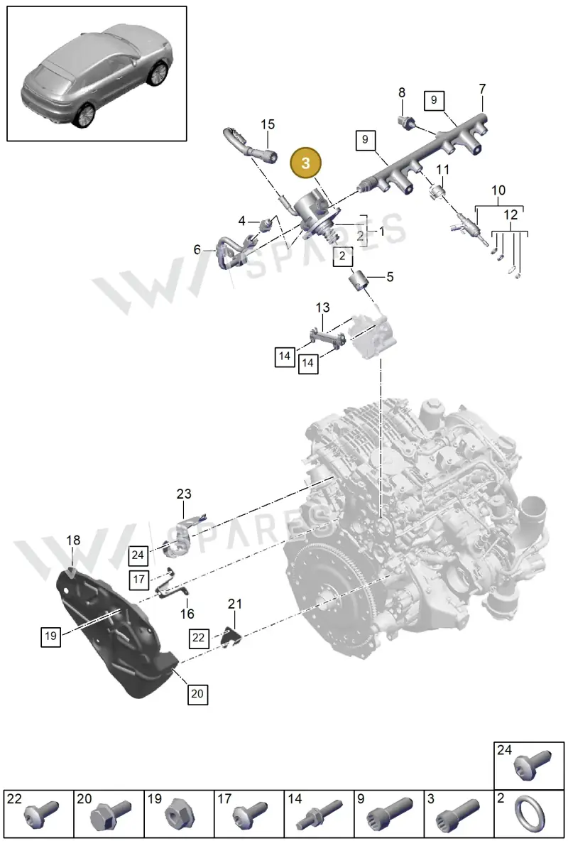 PAF108682 — Porsche Macan (2018-2022) diagram p52000014, position 3
