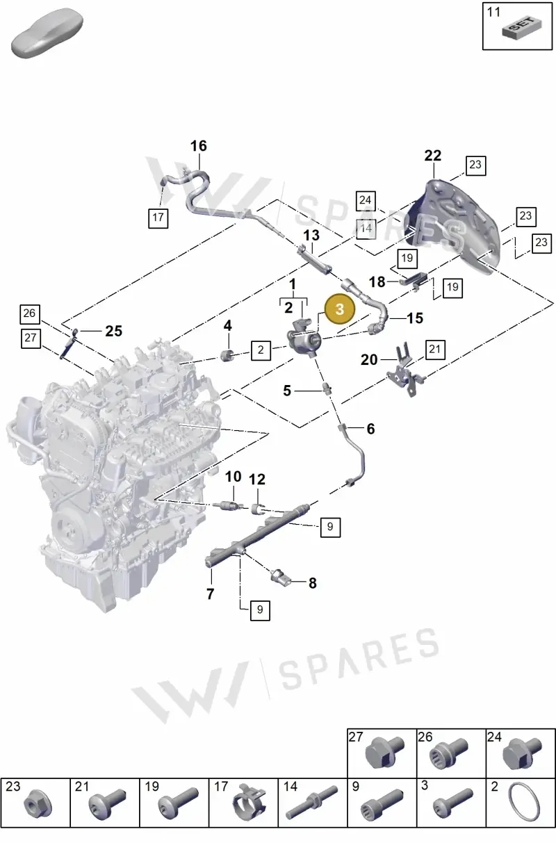 PAF108682 — Porsche Cayenne Coupe (2023-2023) diagram p60107000, position 3