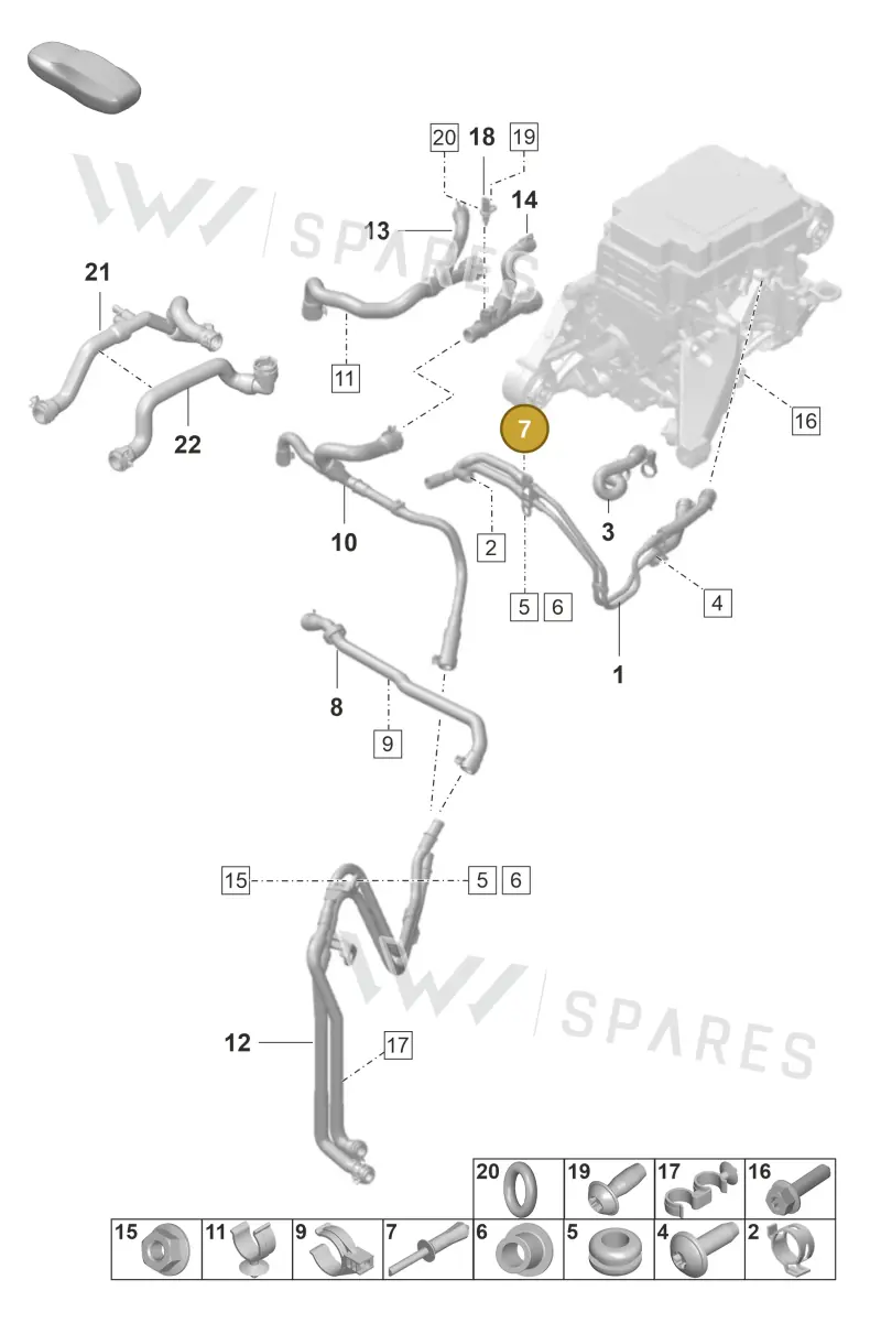 PAF108702 — Porsche Taycan Sport Turismo (2019-2024) diagram p56155500, position 7