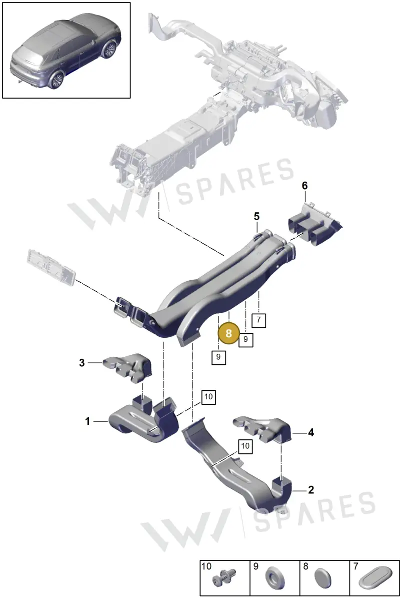 PAF81942500 — Porsche Cayenne (2017-2023) diagram p51814010, position 8