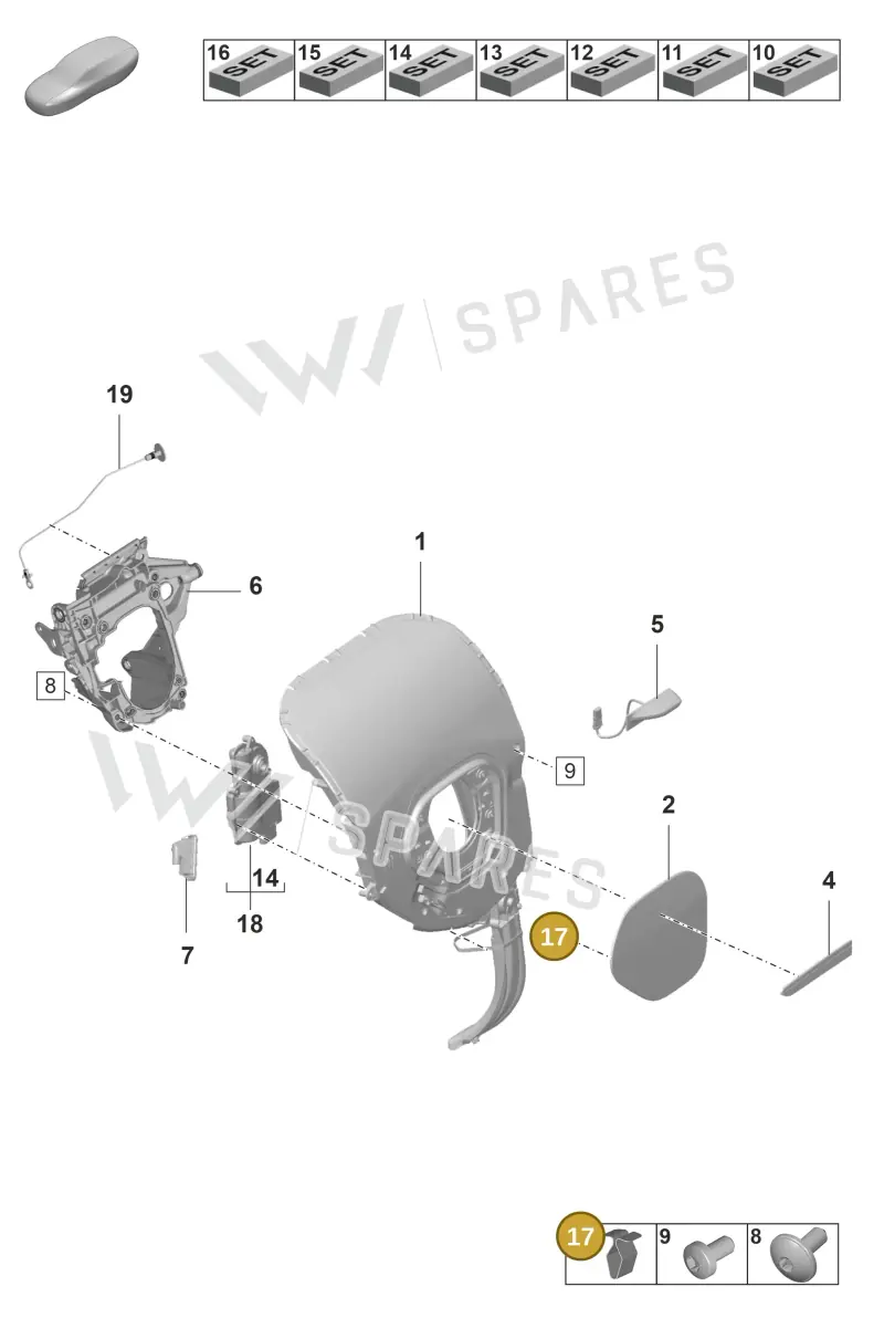 PAF827649 — Porsche Taycan Sport Turismo (2019-2024) diagram p56801610, position 17