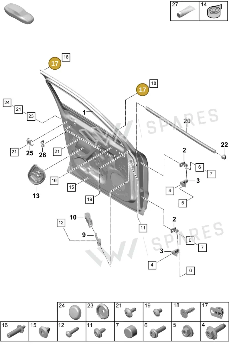 PAF83719900 — Porsche Cayenne Coupe (2023-2023) diagram p60804000, position 17
