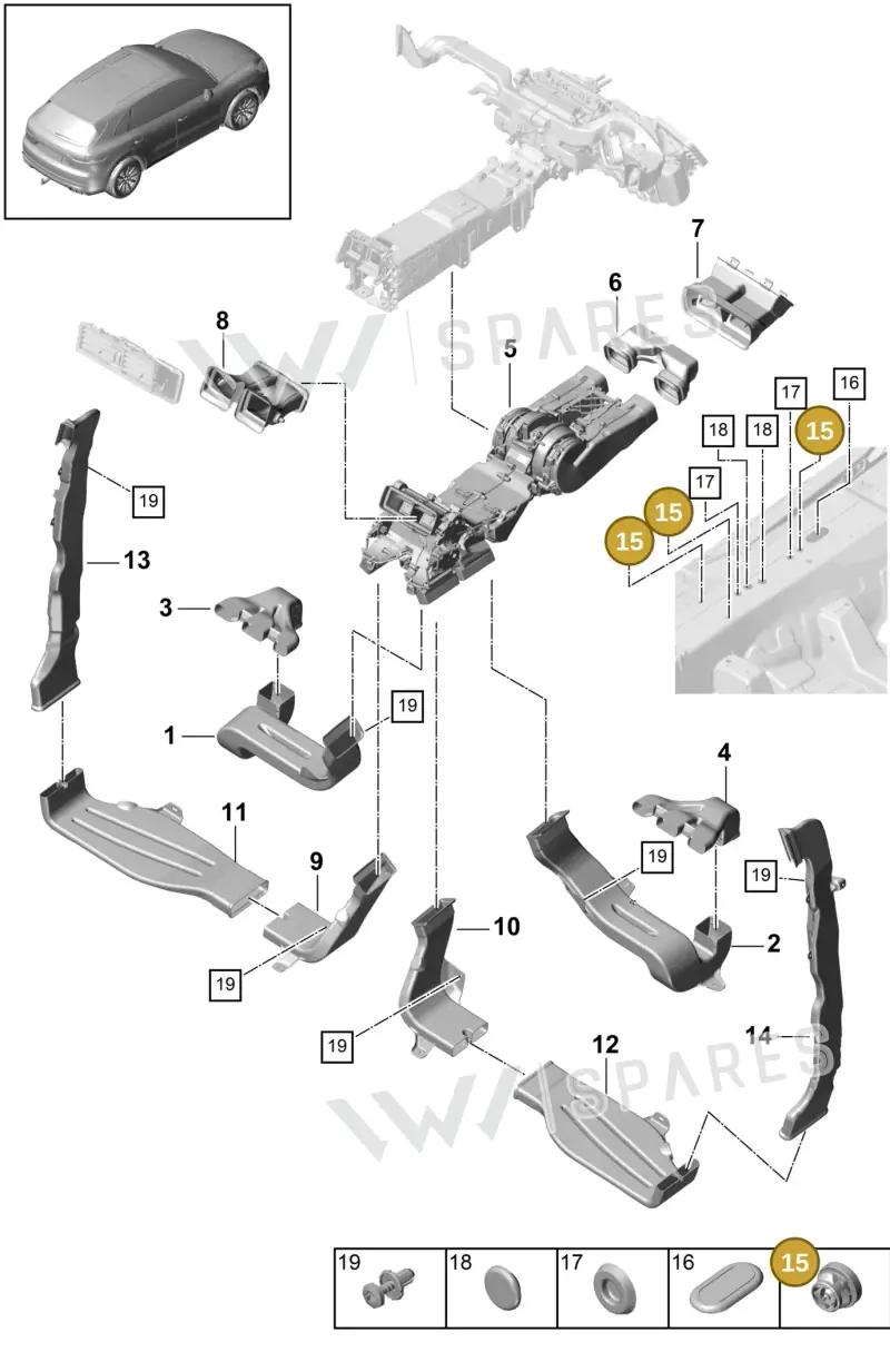 PAF86223400 — Porsche Cayenne (2017-2023) diagram p51814014, position 15