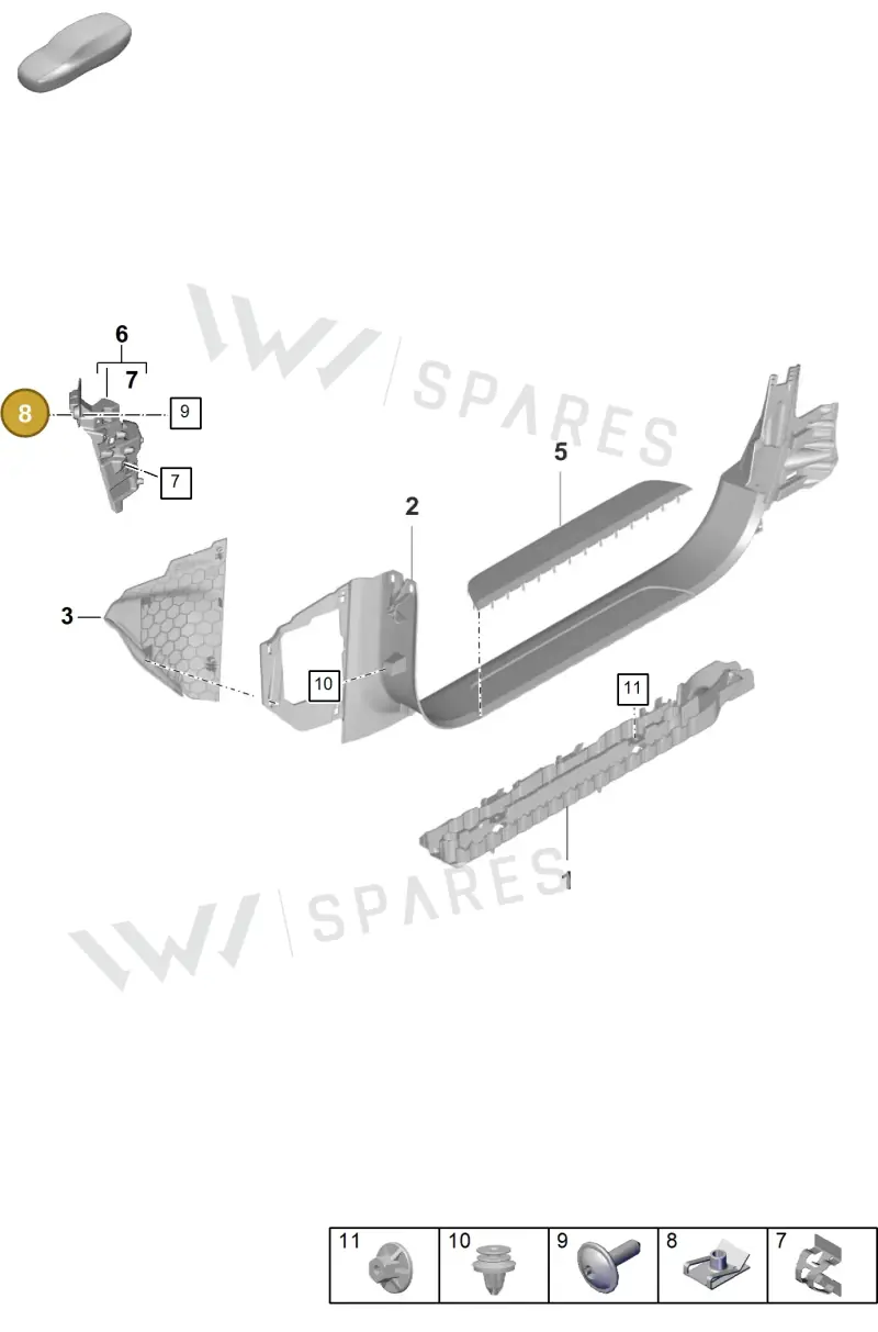 PAF901686 — Porsche Taycan Sport Turismo (2023-2025) diagram p56807300, position 8