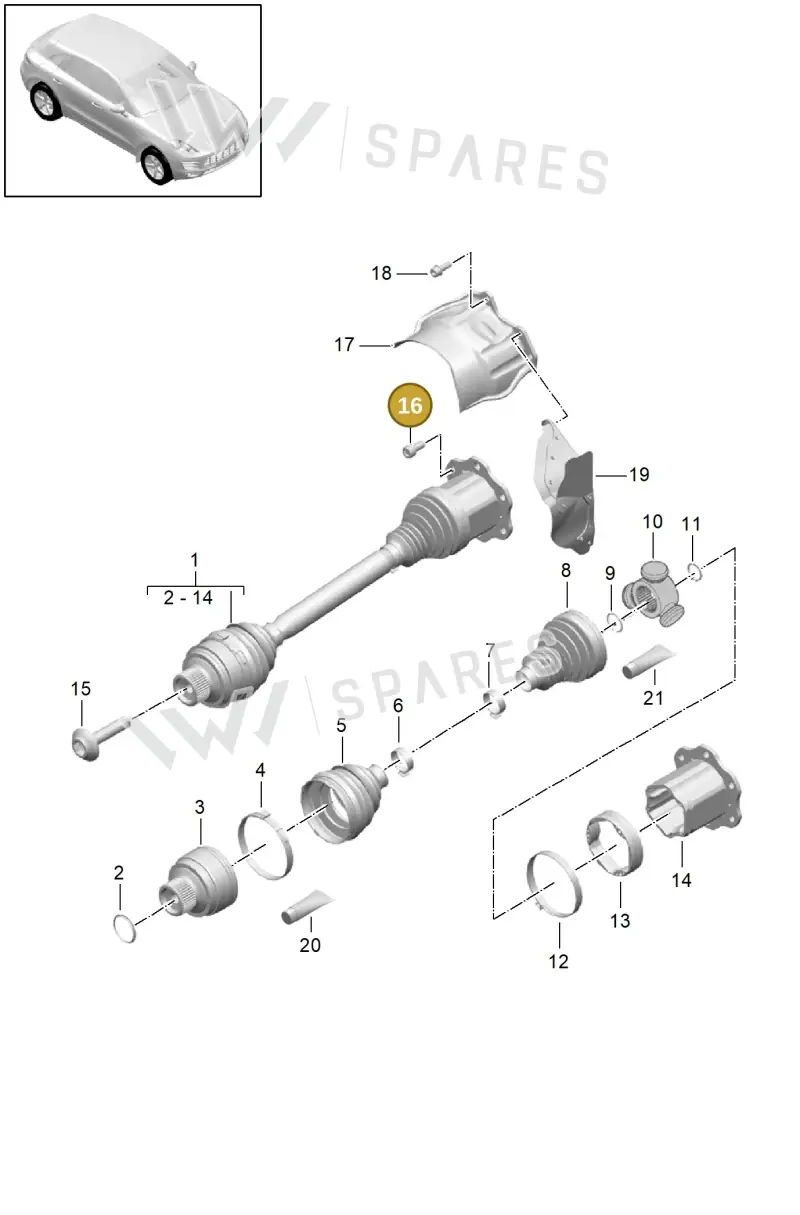 PAF904411 — Porsche Macan (2013-2018) diagram p44401025, position 16
