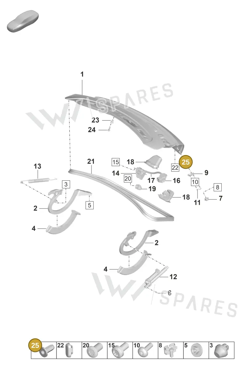PAF906481 — Porsche Taycan Sport Turismo (2019-2024) diagram p56803010, position 25
