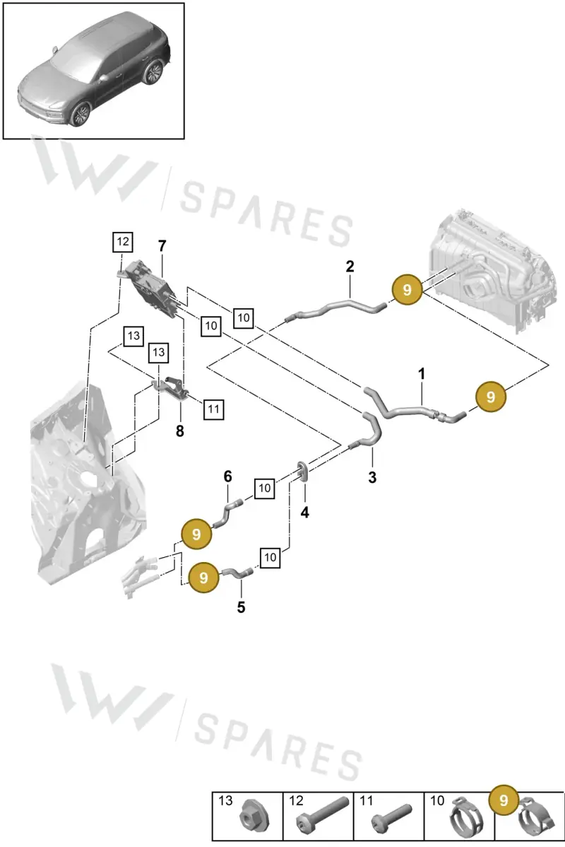 PAF90686900 — Porsche Cayenne (2017-2023) diagram p51000009, position 9