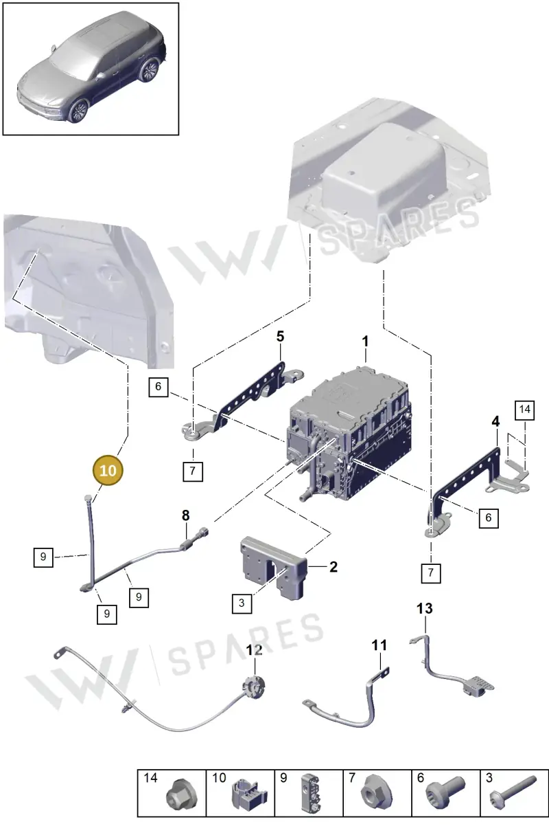 PAF906969 — Porsche Cayenne (2017-2023) diagram p51901110, position 10