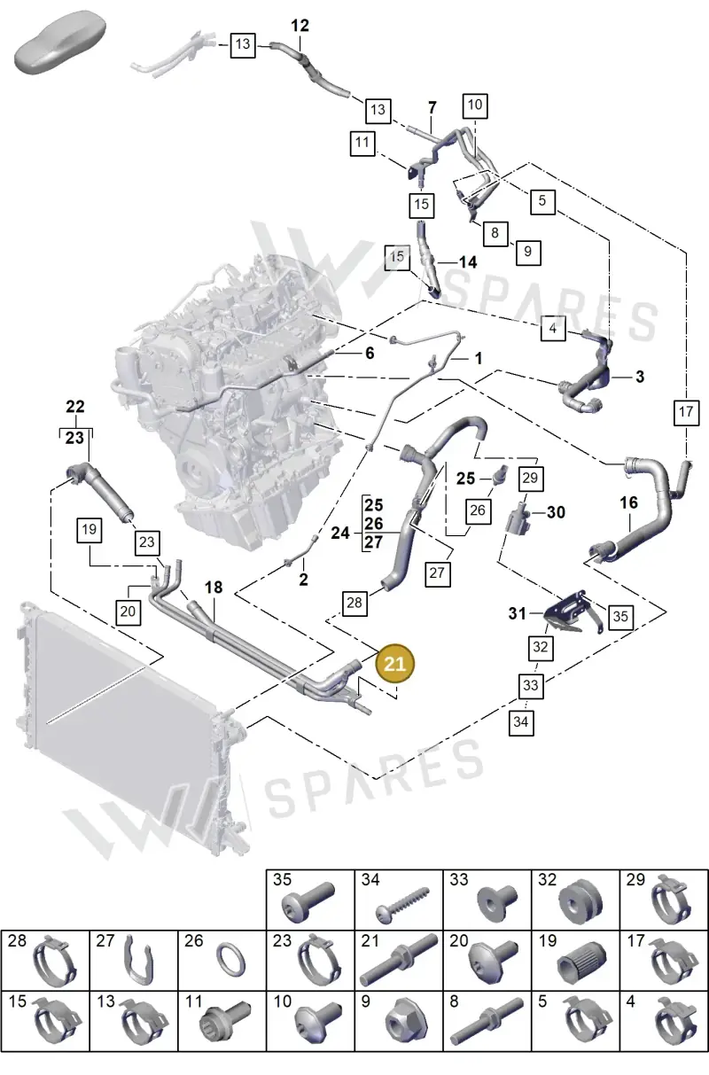 PAF907436 — Porsche Cayenne Coupe (2023-2023) diagram p60105300, position 21