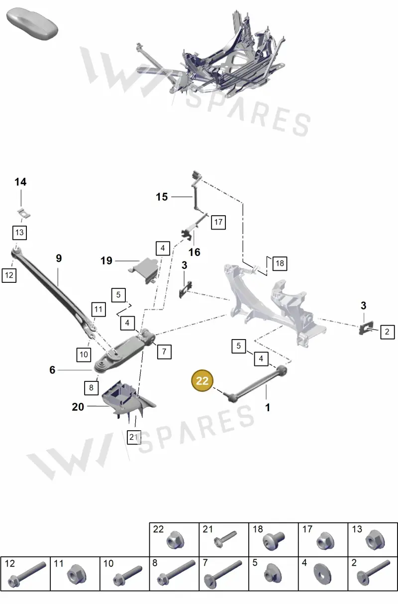 PAF908088 — Porsche Boxster Spyder (2019-2020) diagram p55501020, position 22