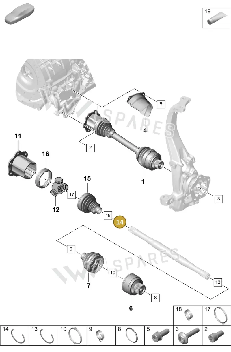 PAF908182 — Porsche Cayenne Coupe (2023-2023) diagram p60401100, position 14