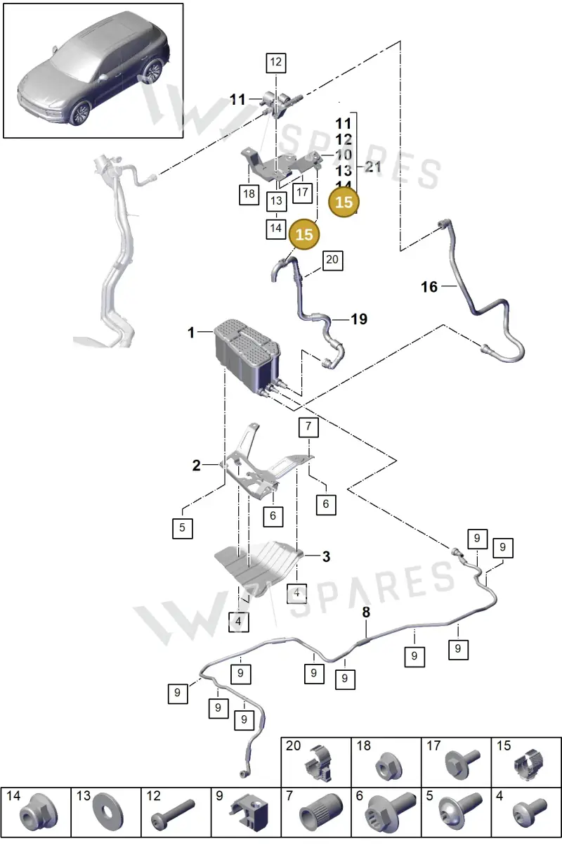 PAF908282 — Porsche Cayenne (2017-2023) diagram p51201070, position 15