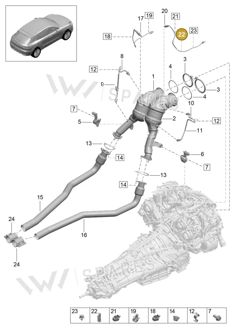 PAF908549 — Porsche Macan (2018-2022) diagram p52000130, position 22