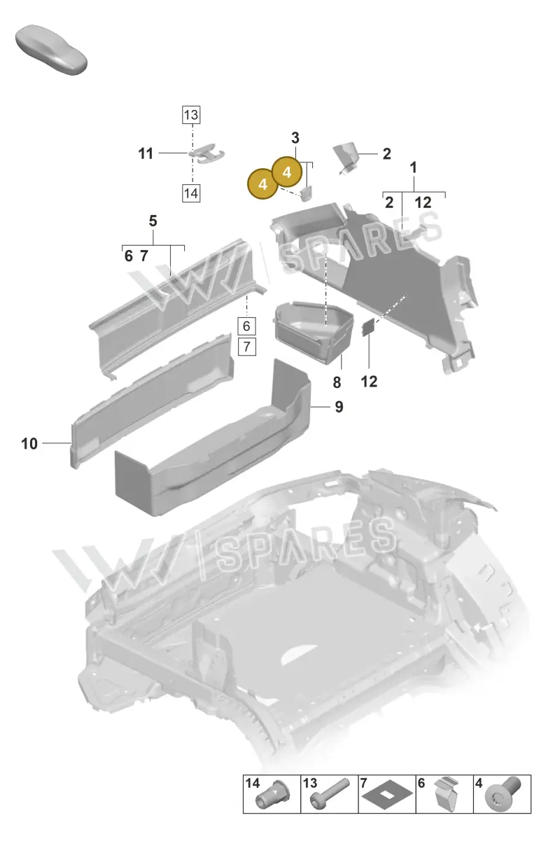 PAF90874703 — Porsche Taycan Sport Turismo (2023-2025) diagram p56807500, position 4