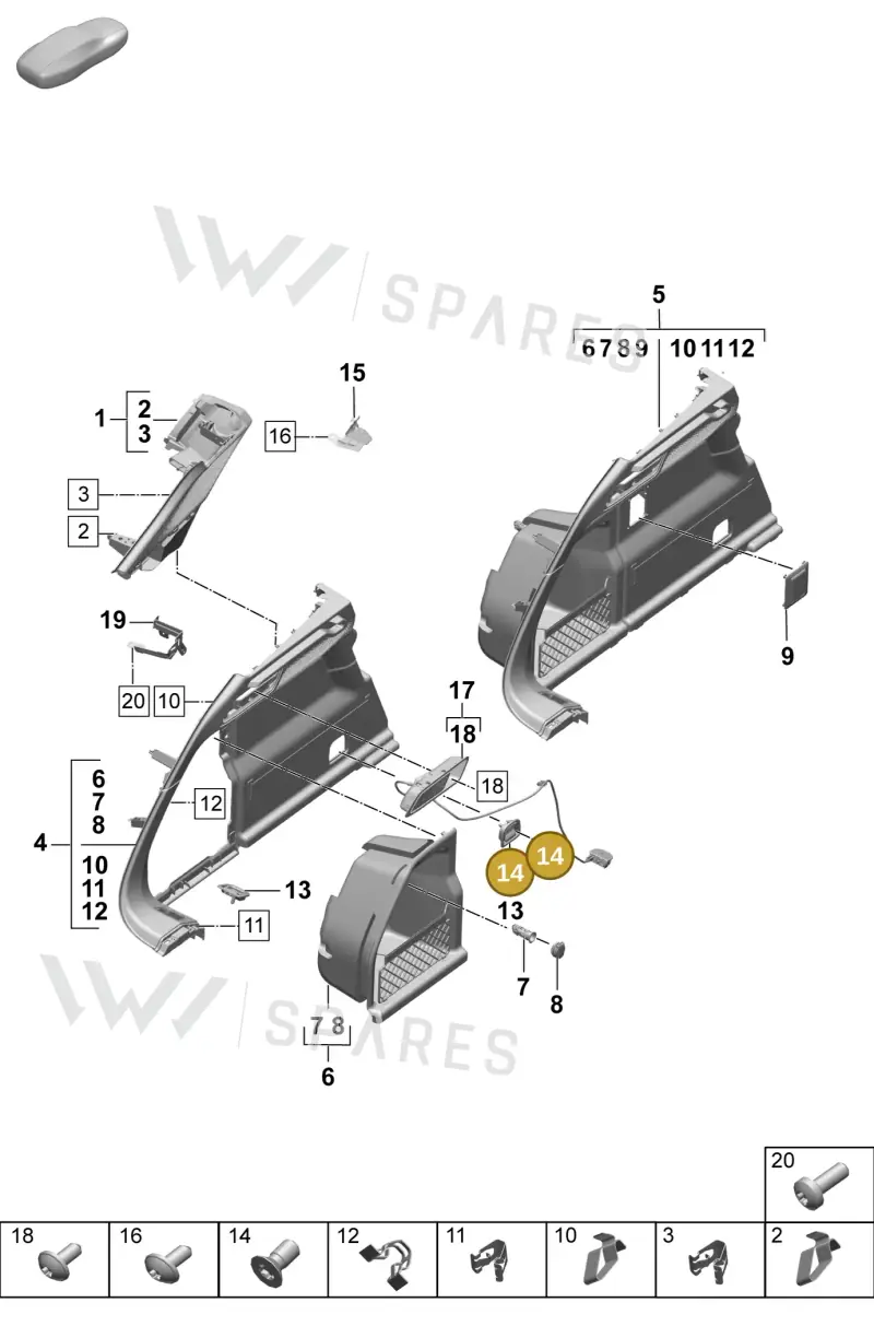 PAF90874703 — Porsche Macan (2024-2024) diagram p61807500, position 14