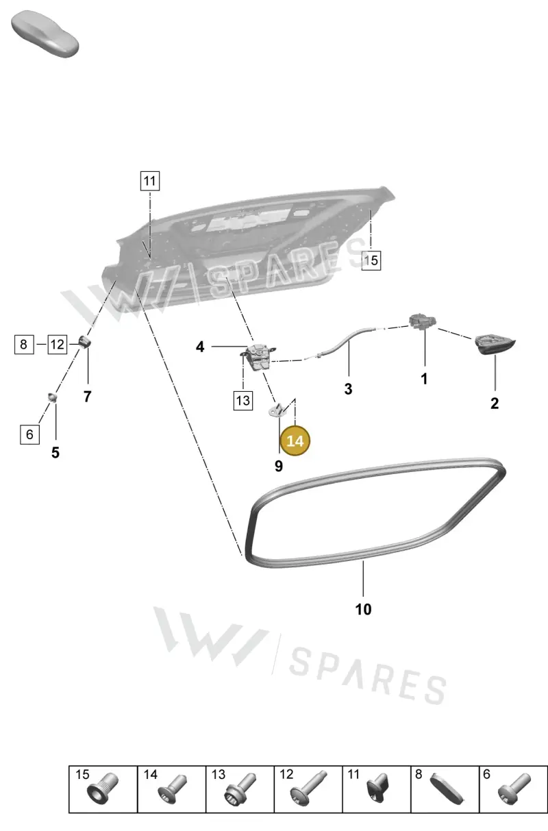 PAF908903 — Porsche Taycan Sport Turismo (2023-2025) diagram p64803120, position 14
