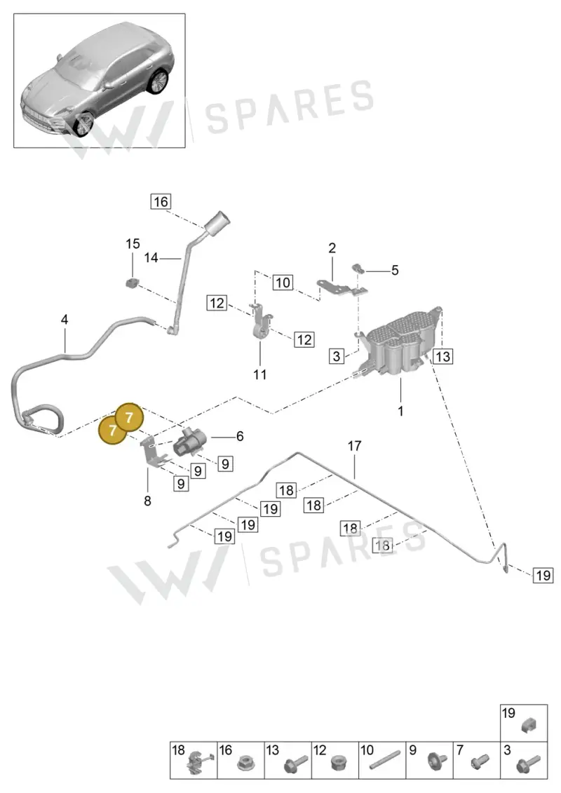 PAF909059A — Porsche Macan (2018-2022) diagram p52201220, position 7