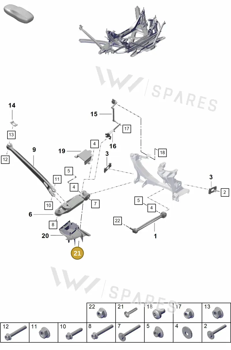 PAF909059A — Porsche Boxster Spyder (2019-2020) diagram p55501020, position 21