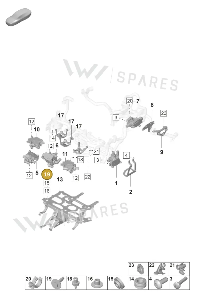 PAF909287 — Porsche Taycan Sport Turismo (2019-2024) diagram p56155010, position 19