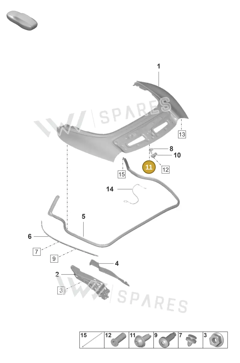 PAF909308 — Porsche 911 (2018-2024) diagram p53811065, position 11