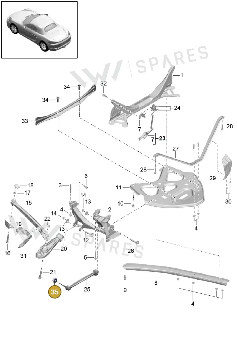 PAF909664 — Porsche Boxster (2016-2019) diagram p48501001, position 35