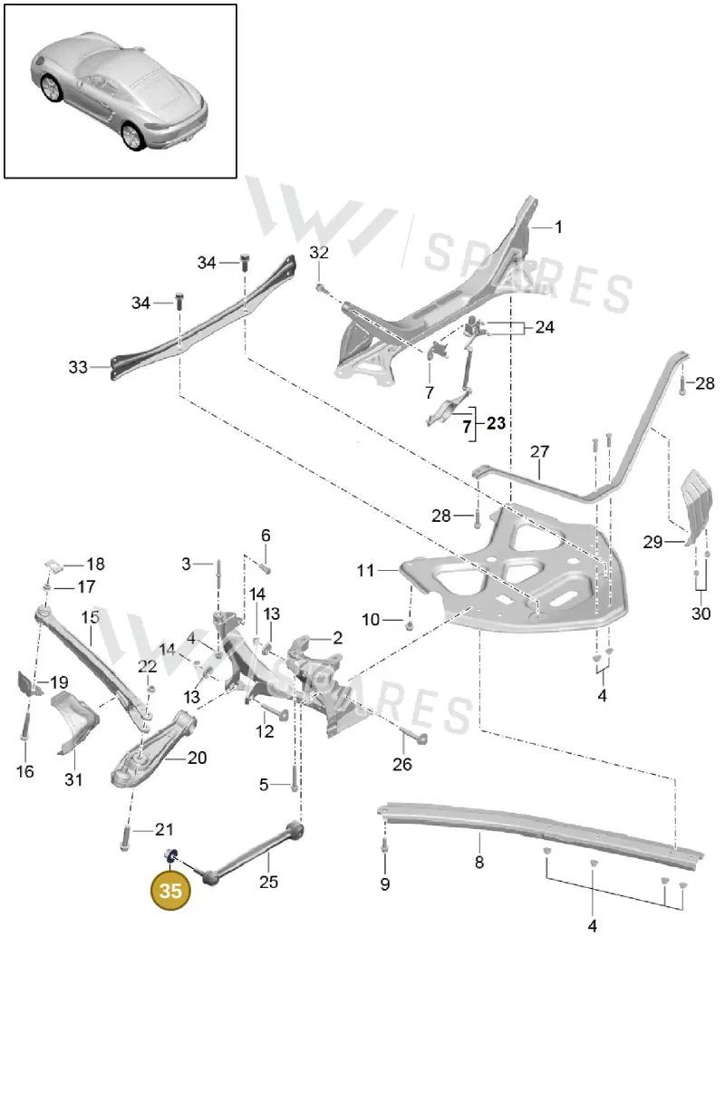 PAF909664 — Porsche Cayman (2016-2019) diagram p50501000, position 35