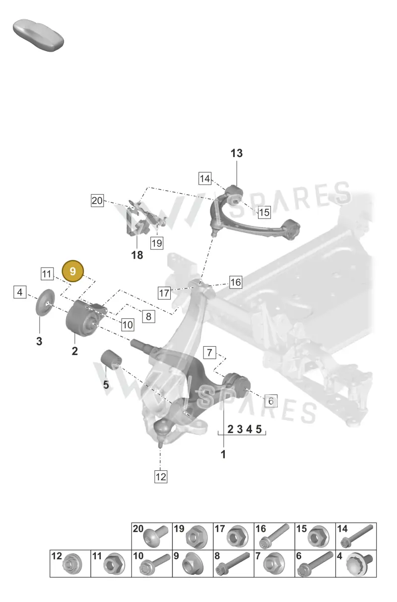 PAF909664 — Porsche Taycan Sport Turismo (2023-2025) diagram p56401050, position 9