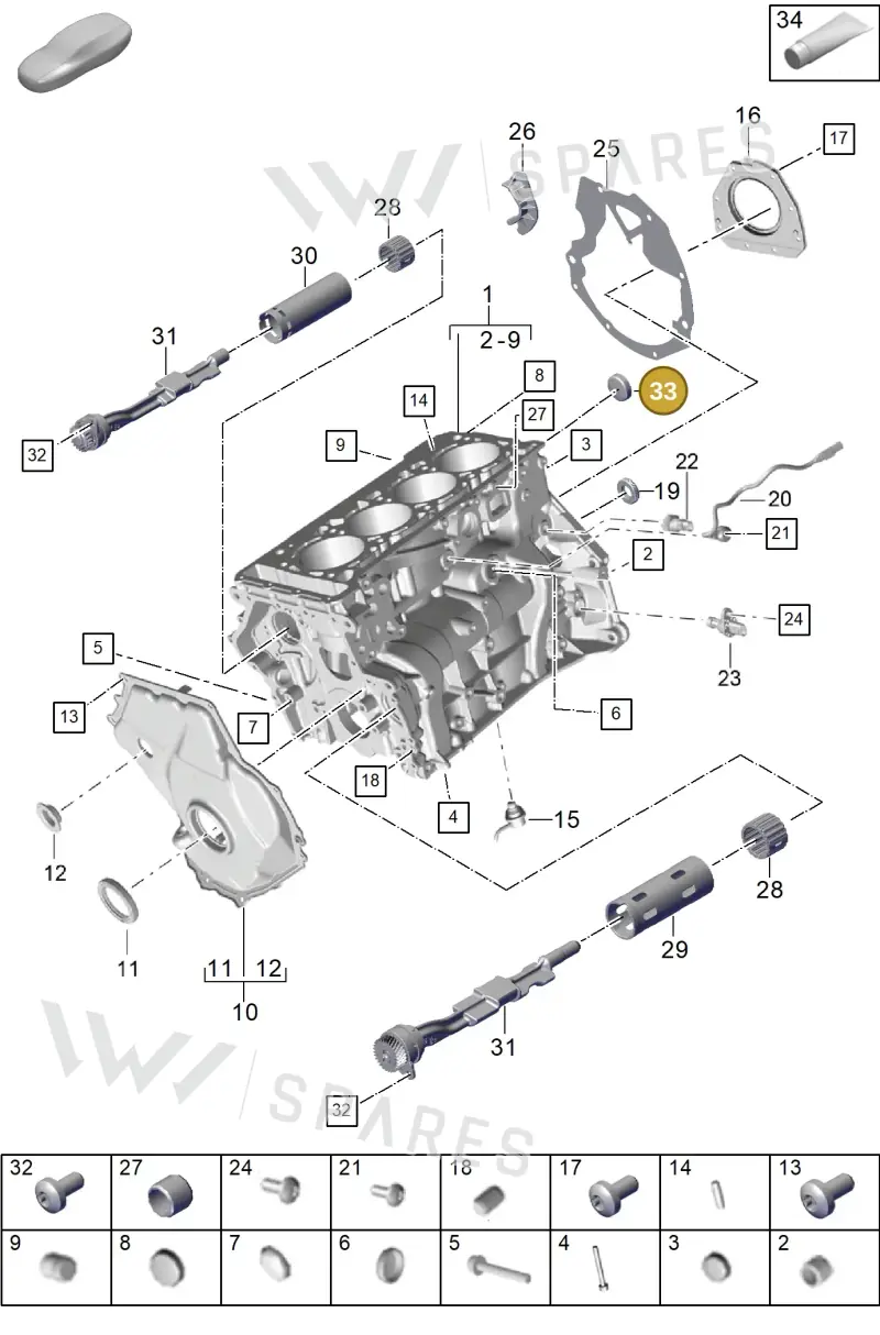 PAF909829 — Porsche Cayenne Coupe (2023-2023) diagram p60101100, position 33