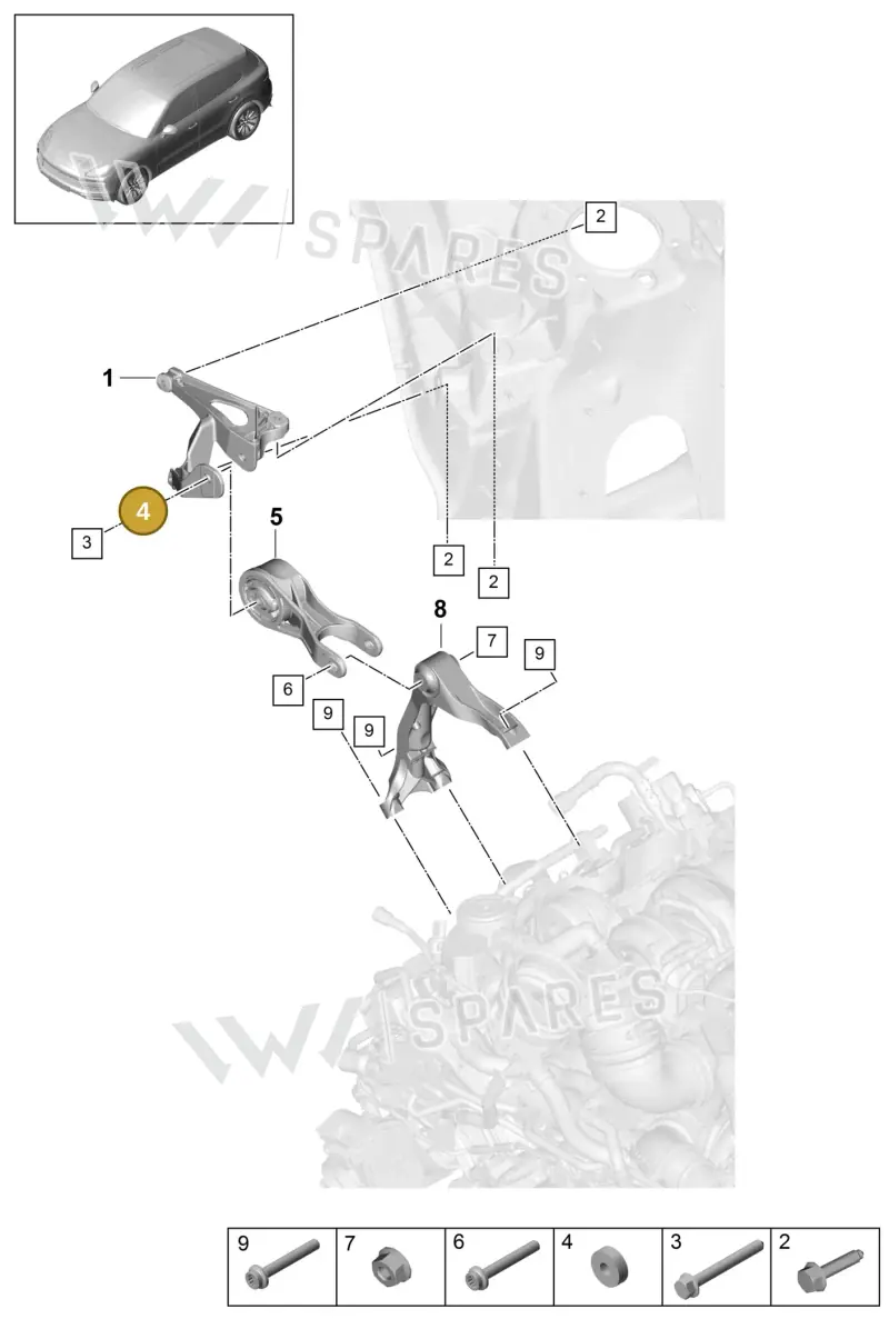 PAF909928 — Porsche Cayenne (2017-2023) diagram p51109000, position 4