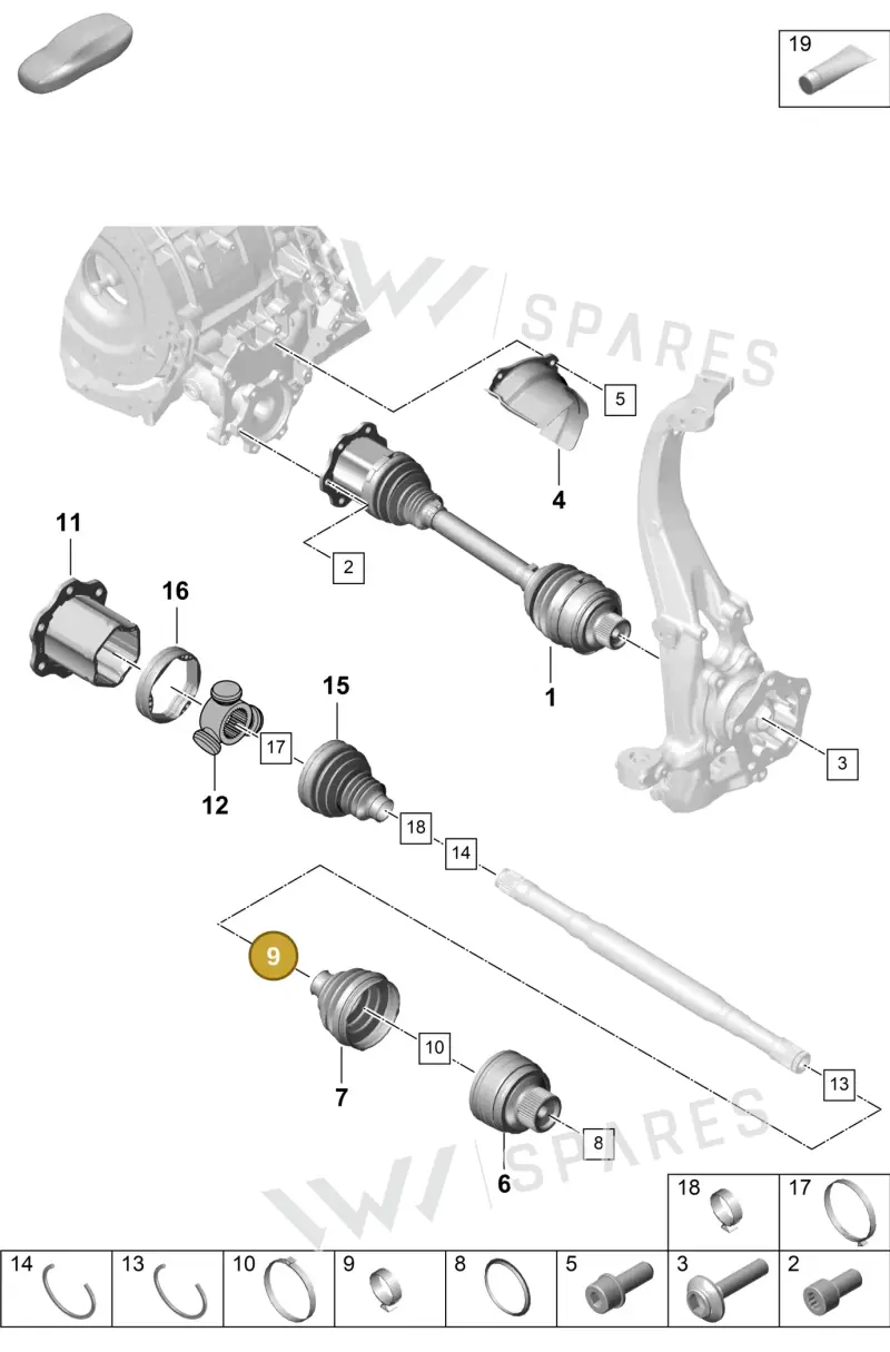 PAF910023 — Porsche Cayenne Coupe (2023-2023) diagram p60401100, position 9