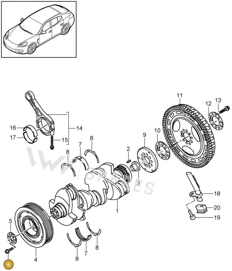 PAF910059 — Porsche Panamera (2009-2016) diagram p35102020, position 6