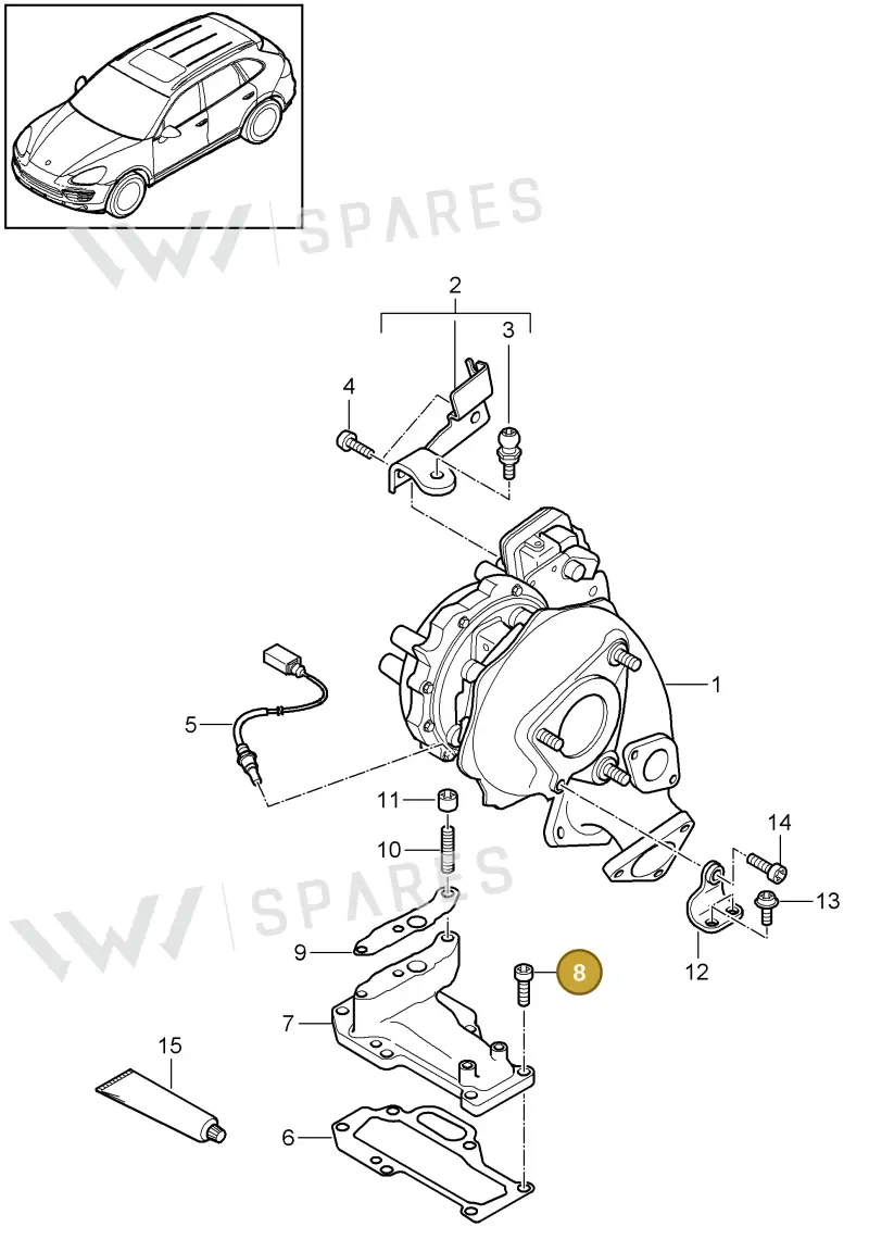PAF910059 — Porsche Cayenne (2010-2018) diagram p37202080, position 8
