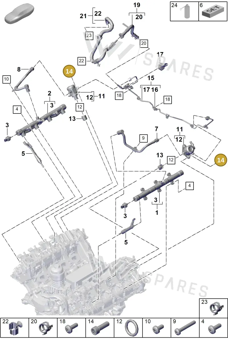 PAF910059 — Porsche Cayenne Coupe (2023-2023) diagram p60107030, position 14