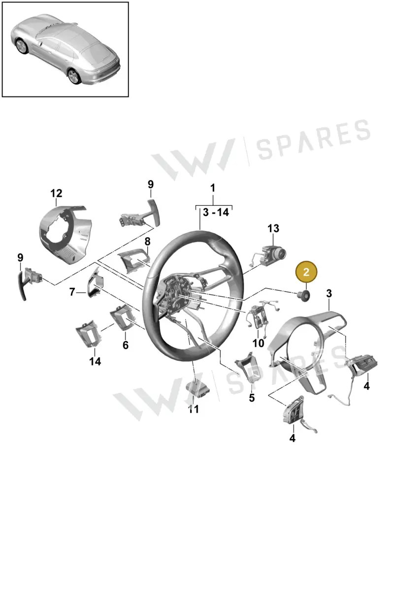 PAF910207 — Porsche Panamera (2016-2020) diagram p49403050, position 2