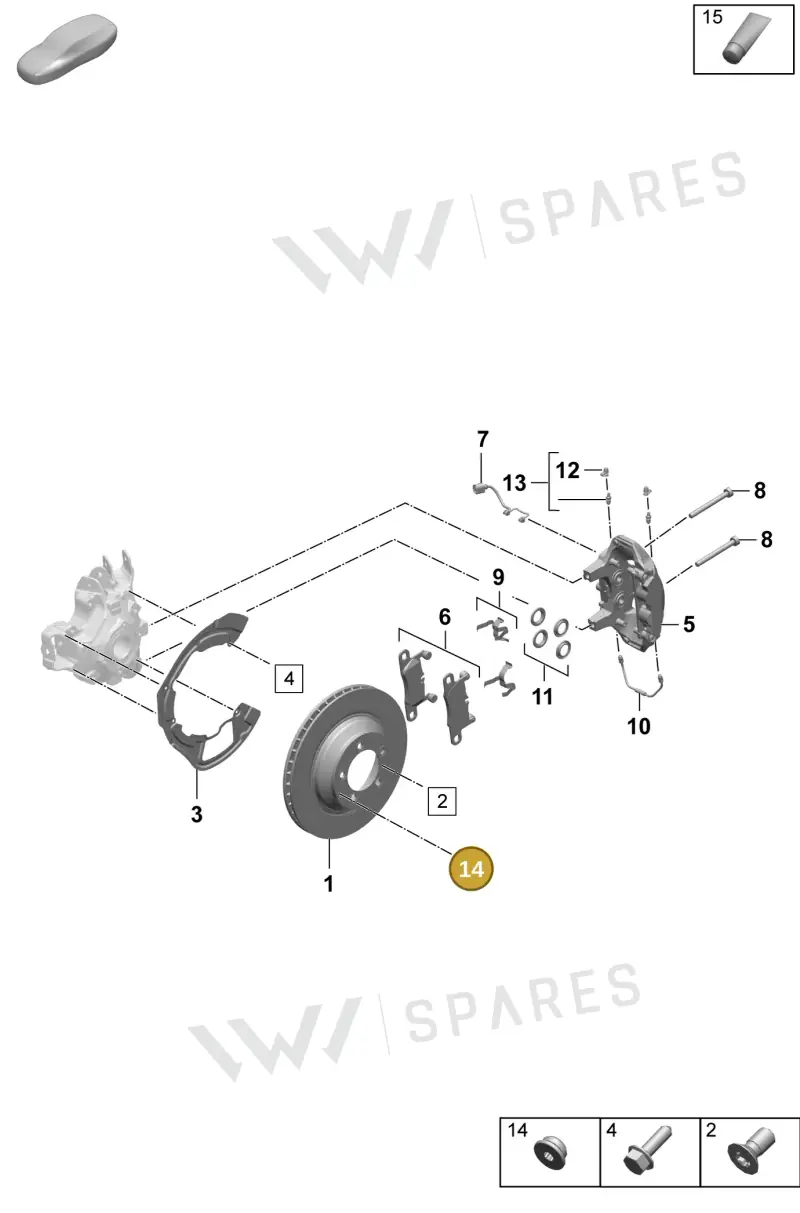 PAF910380 — Porsche Taycan Sport Turismo (2023-2025) diagram p64603000, position 14
