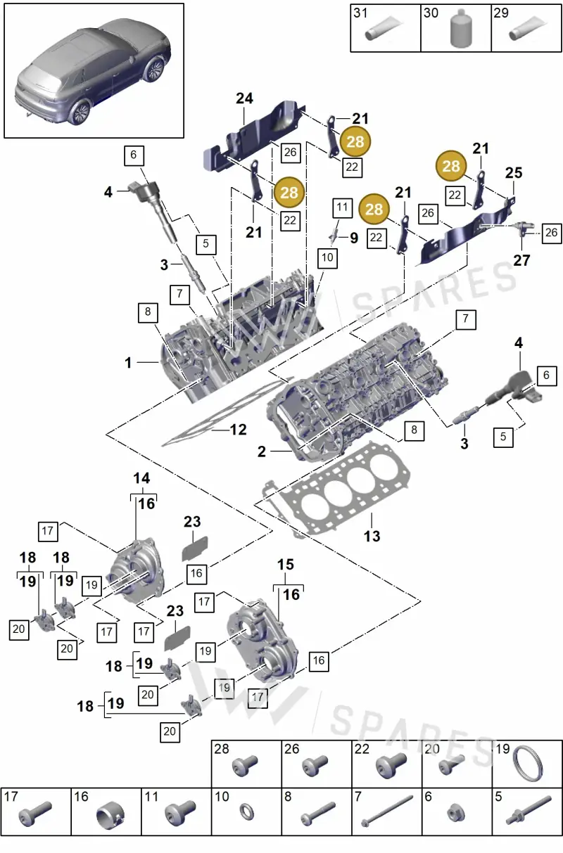 PAF910423 — Porsche Cayenne (2017-2023) diagram p51103000, position 28