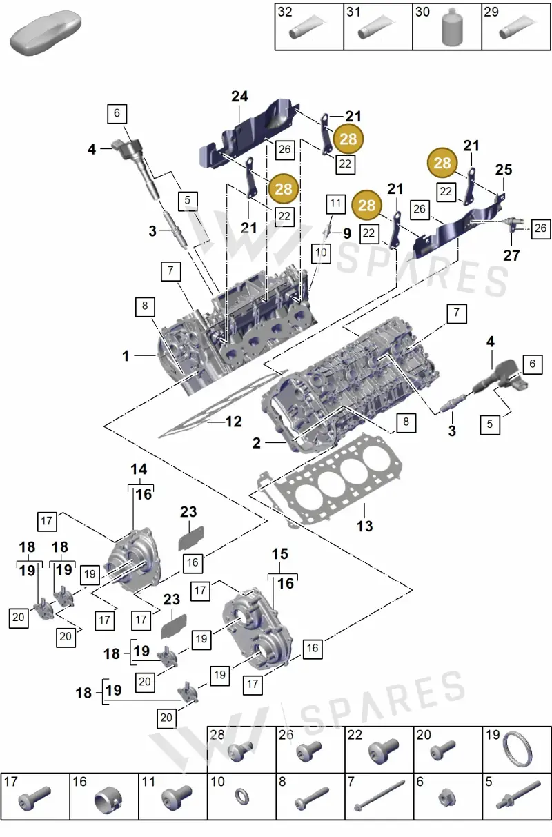 PAF910423 — Porsche Cayenne Coupe (2023-2023) diagram p60103020, position 28