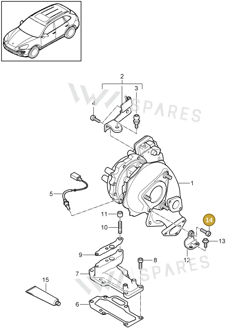 PAF910461 — Porsche Cayenne (2010-2018) diagram p37202080, position 14