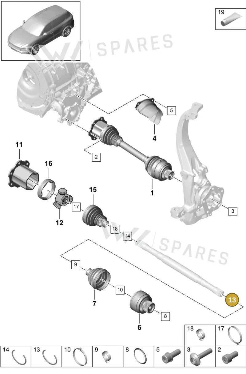 PAF910806 — Porsche Cayenne (2017-2023) diagram p51401030, position 13