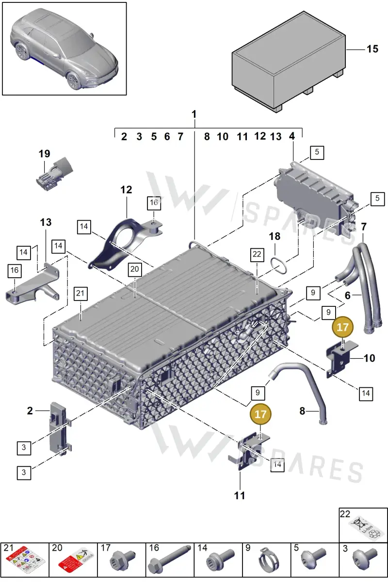 PAF910940 — Porsche Cayenne (2017-2023) diagram p51901150, position 17