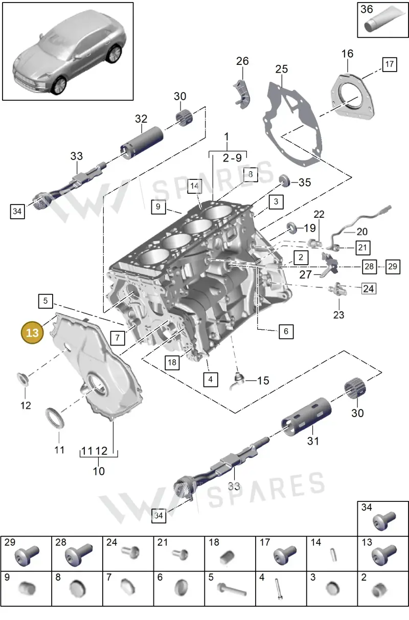 PAF910967 — Porsche Macan (2018-2022) diagram p52101111, position 13