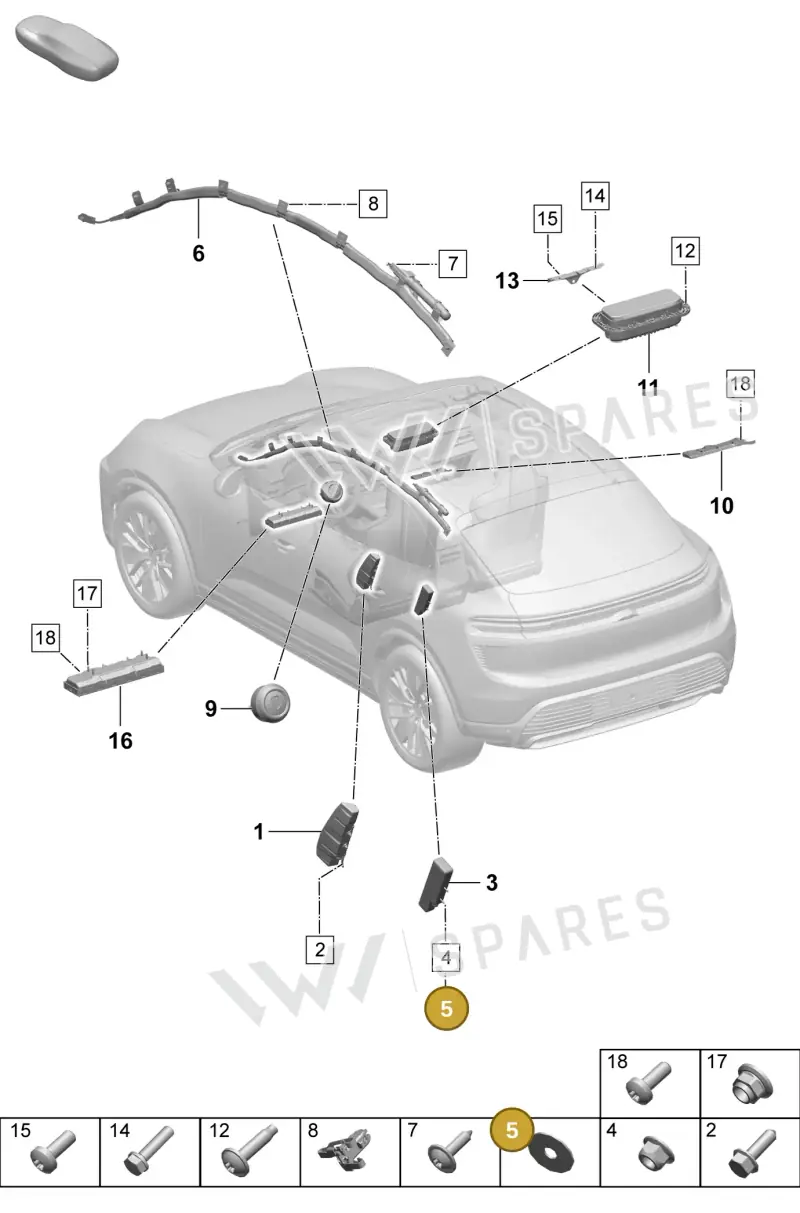 PAF911155 — Porsche Macan (2024-2024) diagram p61812500, position 5