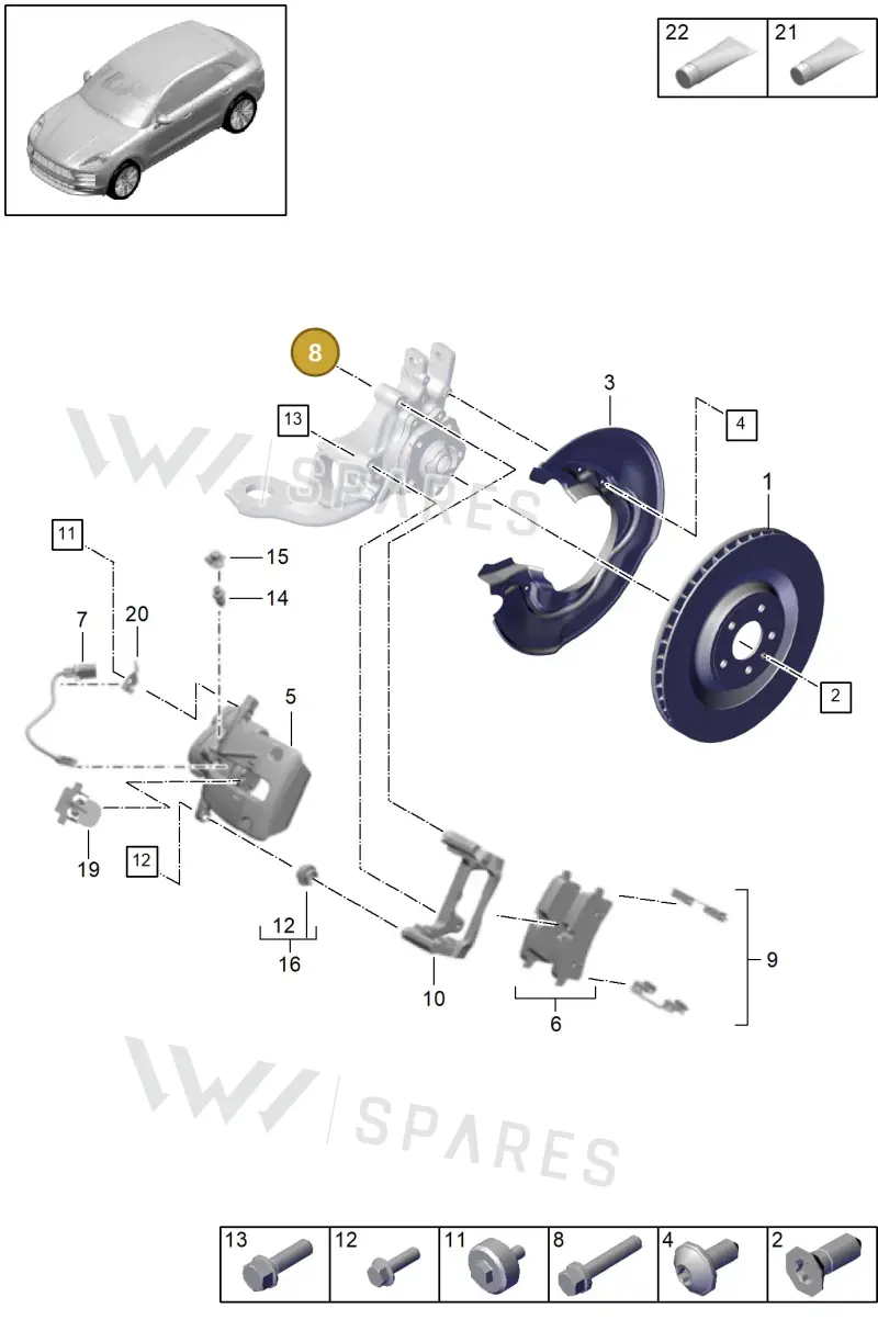 PAF911268 — Porsche Macan (2018-2022) diagram p52000160, position 8