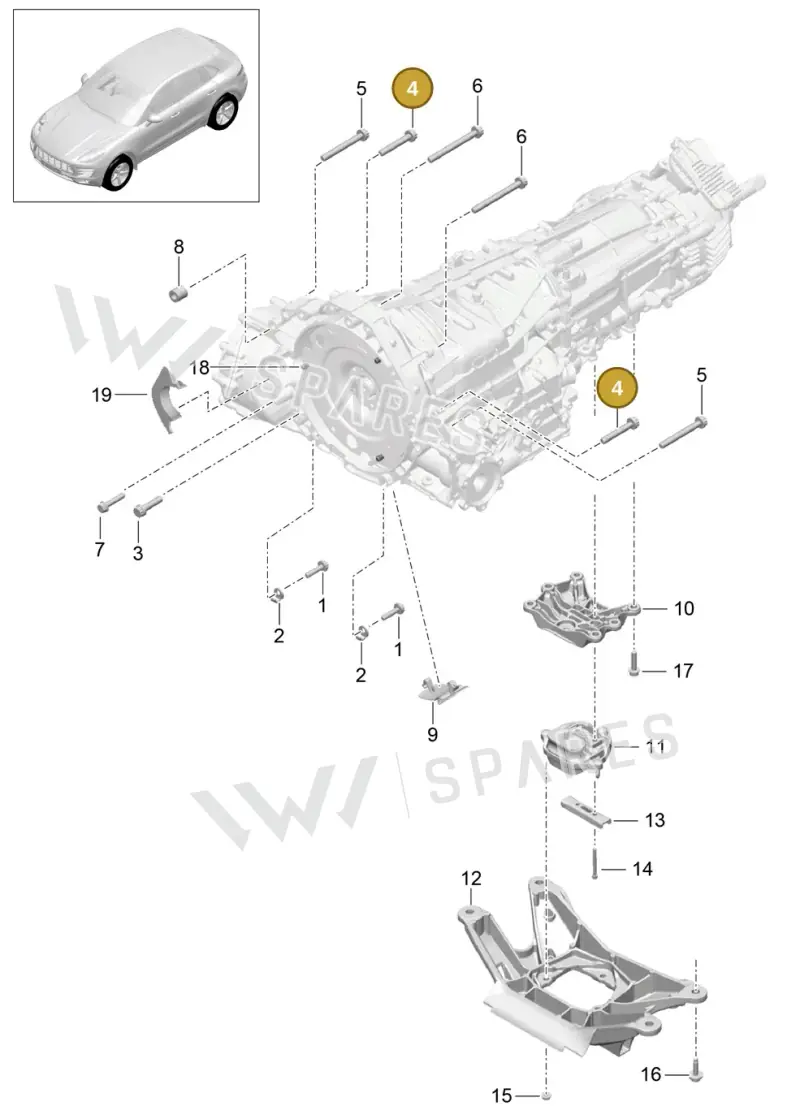 PAF911295 — Porsche Macan (2013-2018) diagram p44306020, position 4