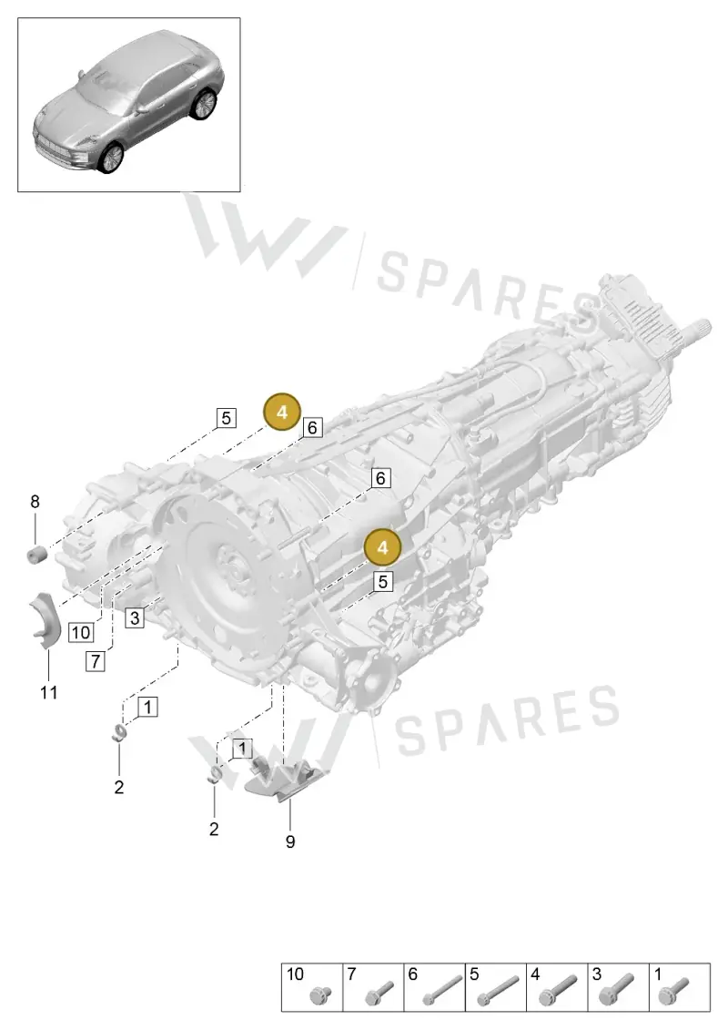 PAF911295 — Porsche Macan (2018-2022) diagram p52306010, position 4