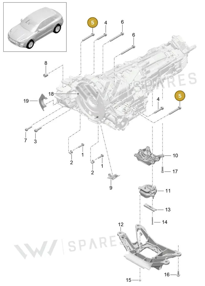 PAF911296 — Porsche Macan (2013-2018) diagram p44306020, position 5