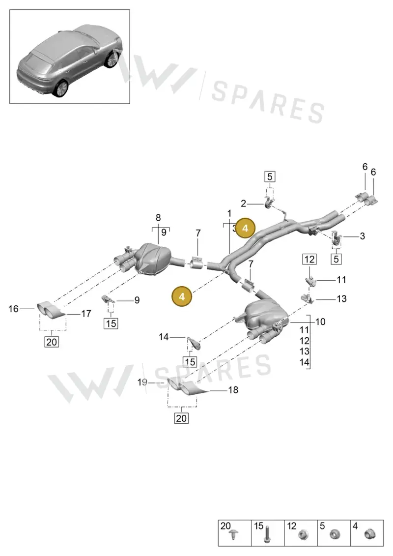 PAF911308 — Porsche Macan (2018-2022) diagram p52000134, position 4